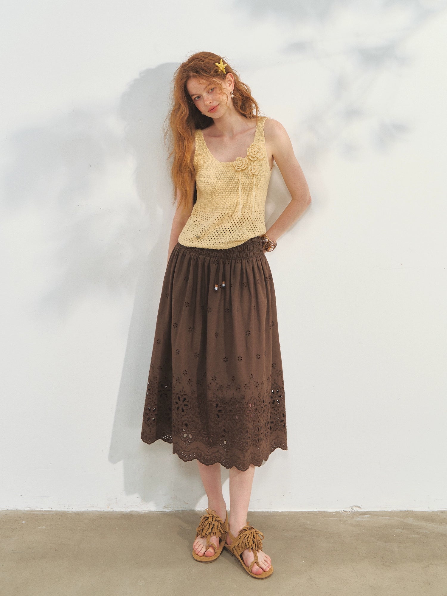 Three-dimensional Handmade Flower Crochet Tank Top - CHINASQUAD