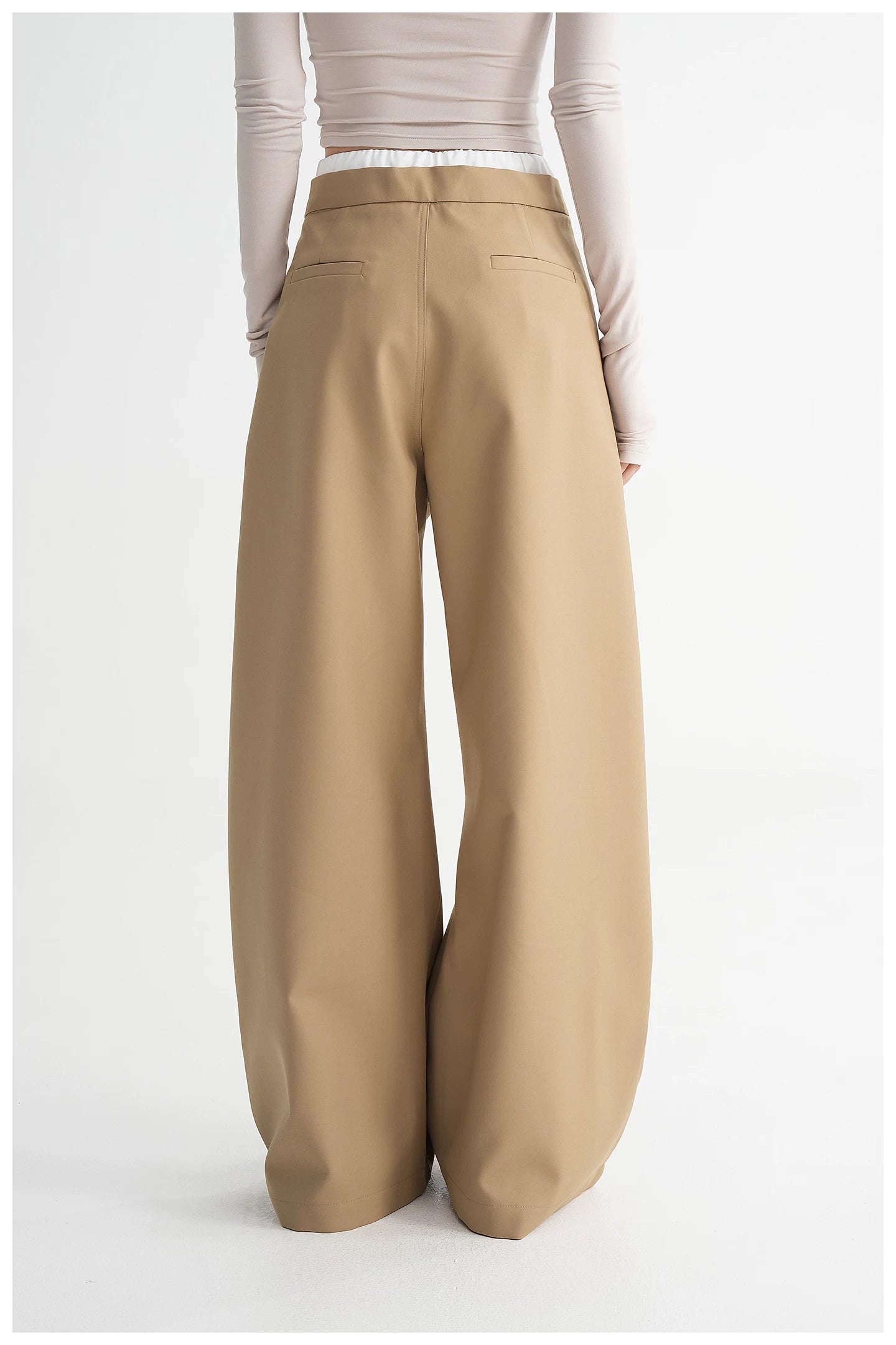 Panel Wide-Leg Floor-Length Trousers