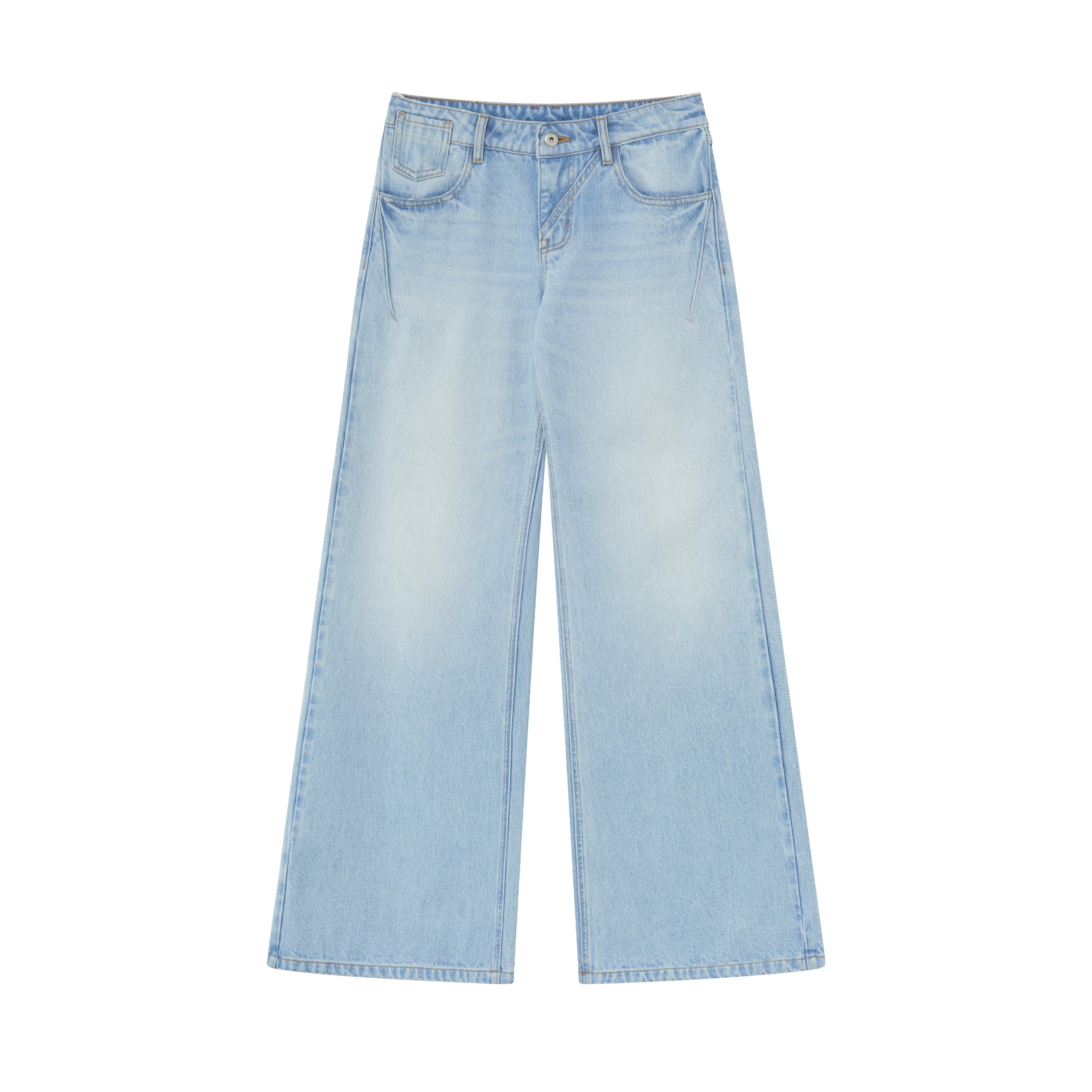 Vintage Light Wash Low-Rise Flared Jeans
