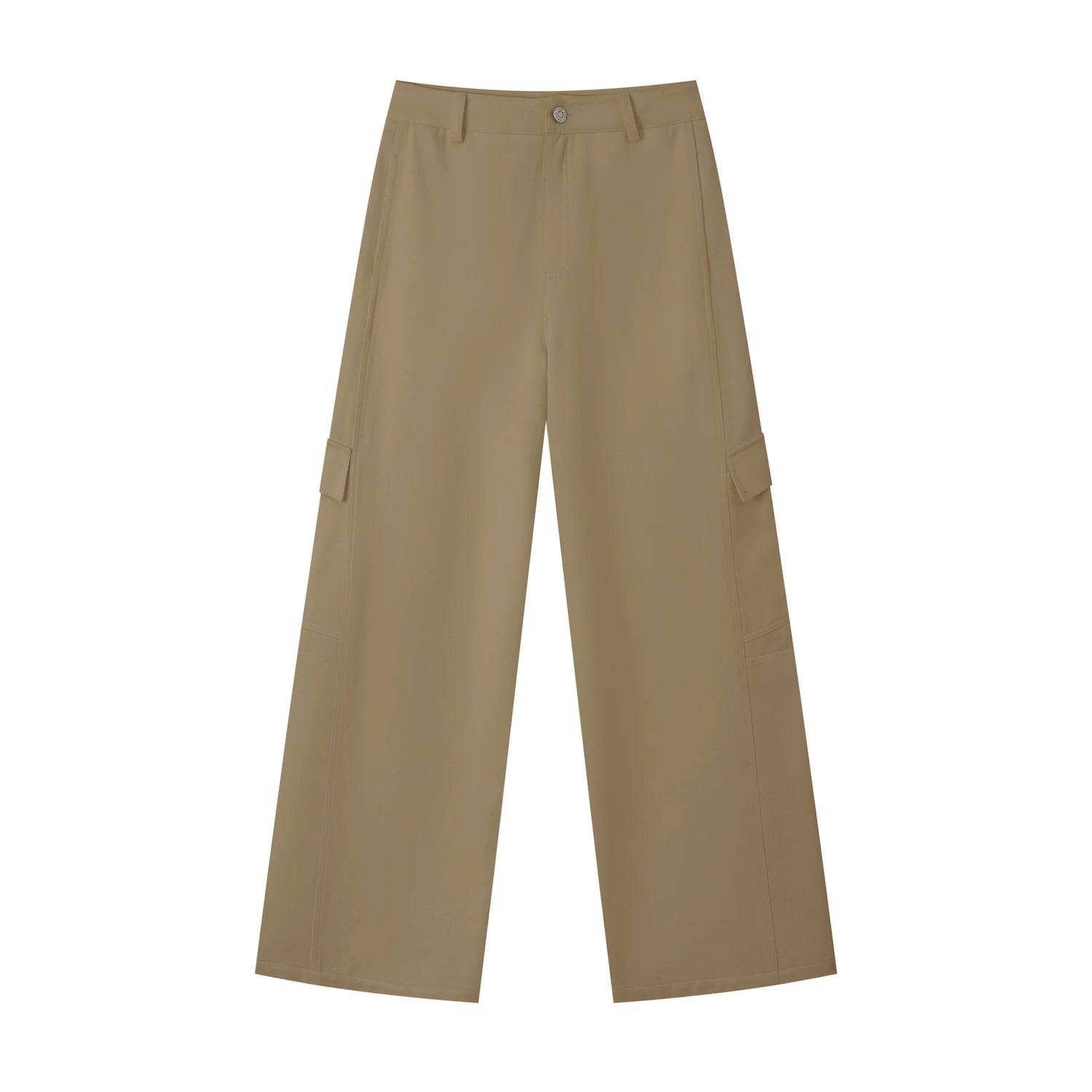Structured Curve-Leg Utility Denim Trousers