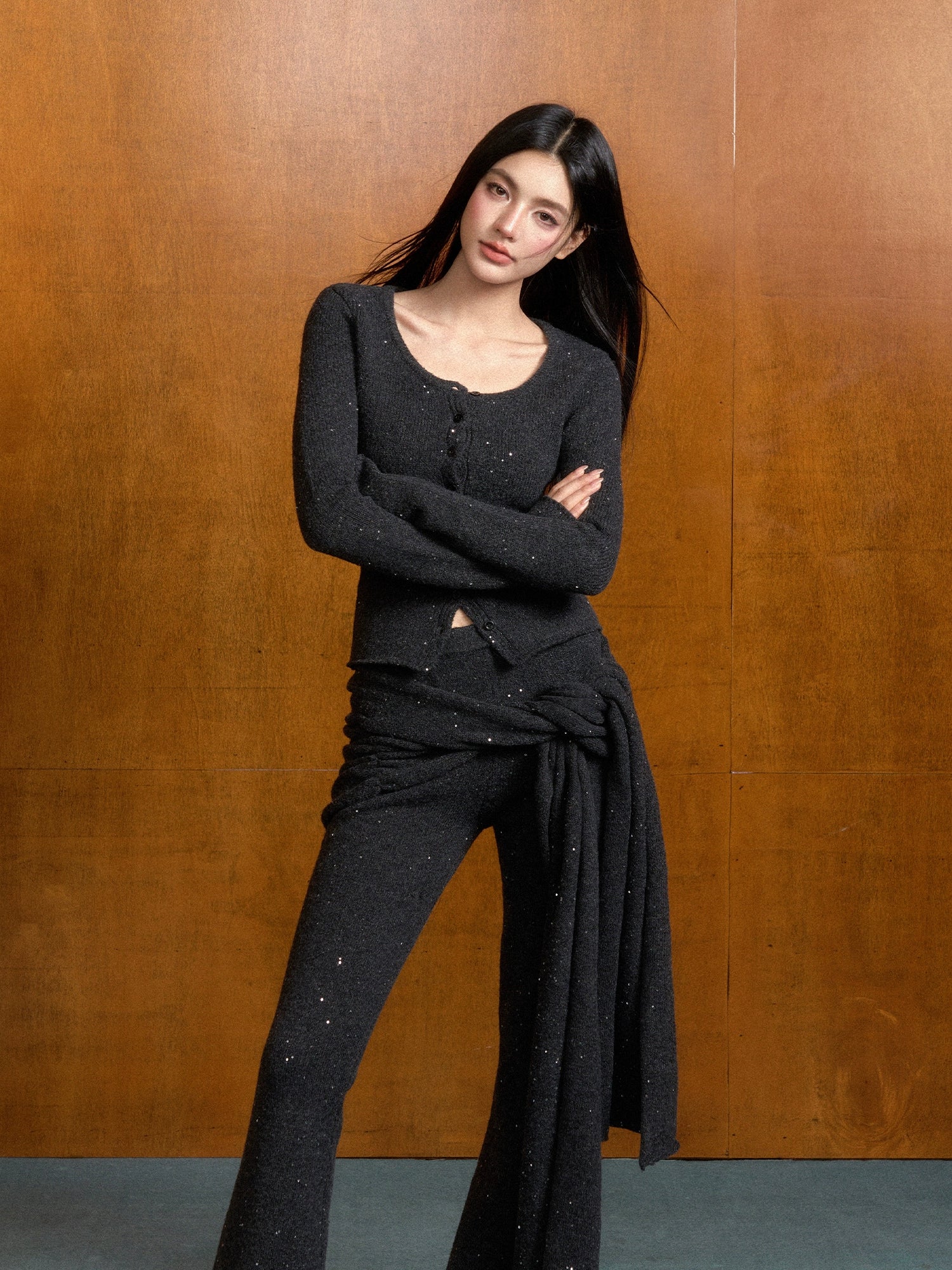 Chanel-Style Round-Neck Knitted Cardigan - CHINASQUAD