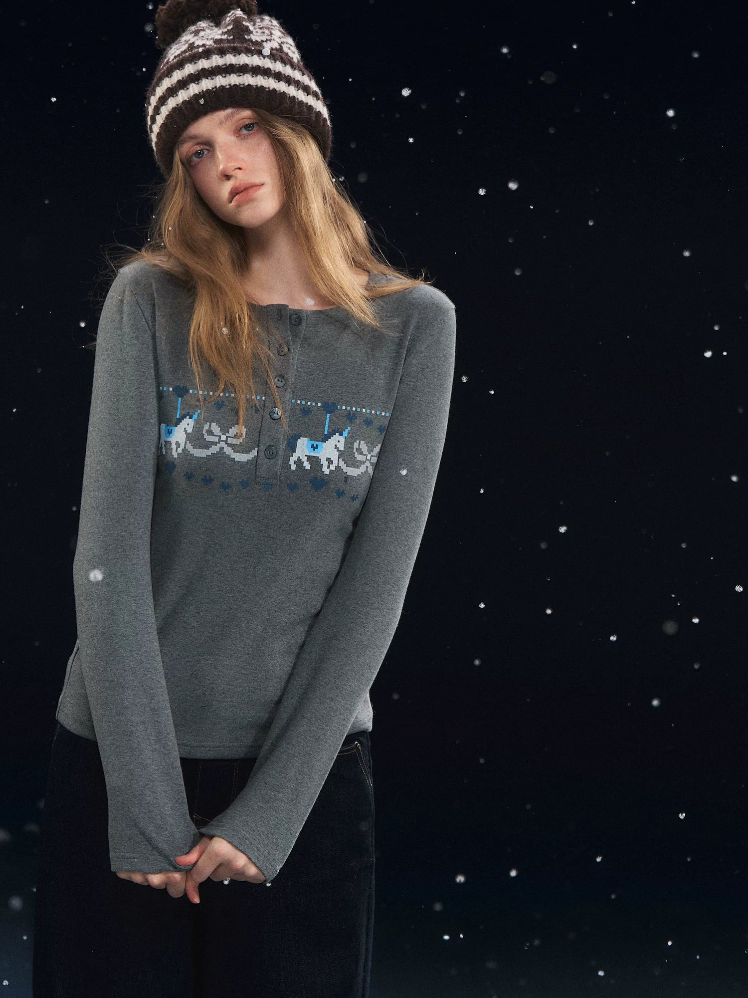 Carousel Print Plush-Feel Top