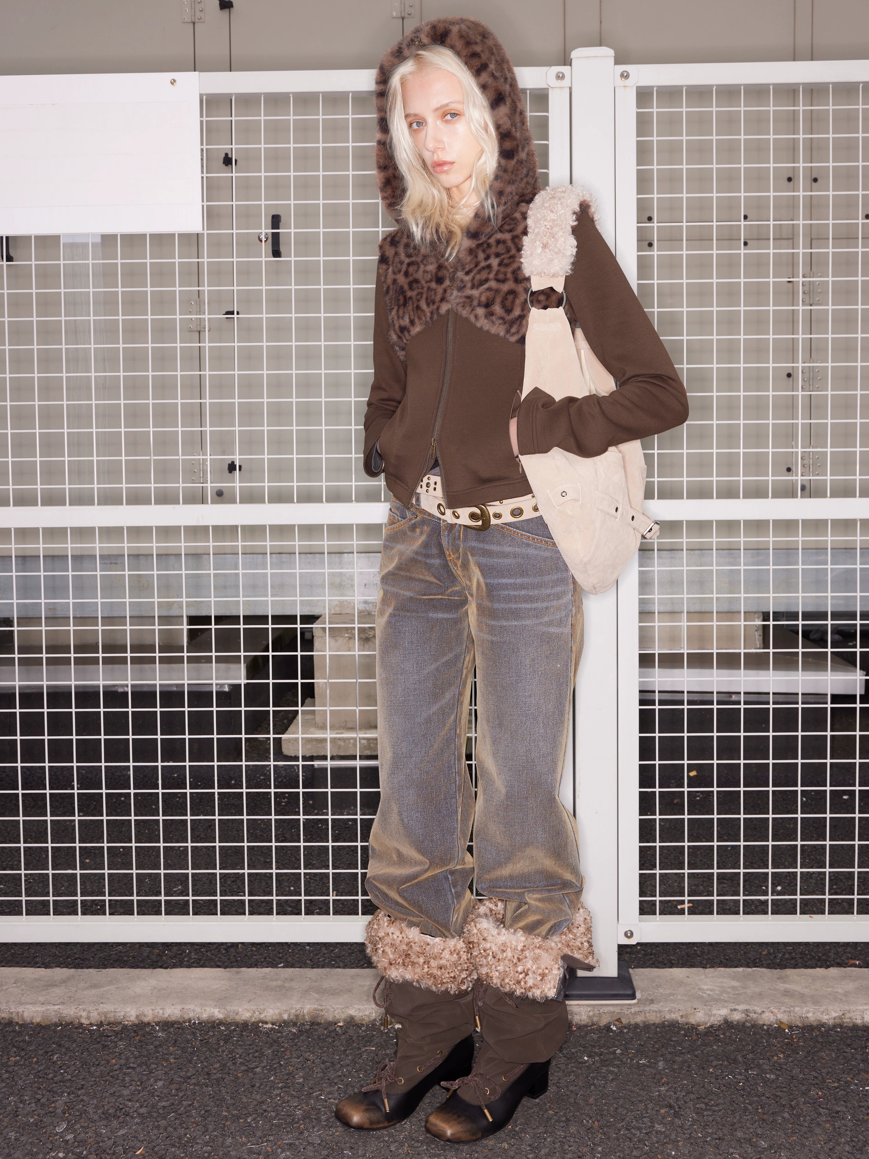 Wool Blend Hooded Knit Cardigan - CHINASQUAD