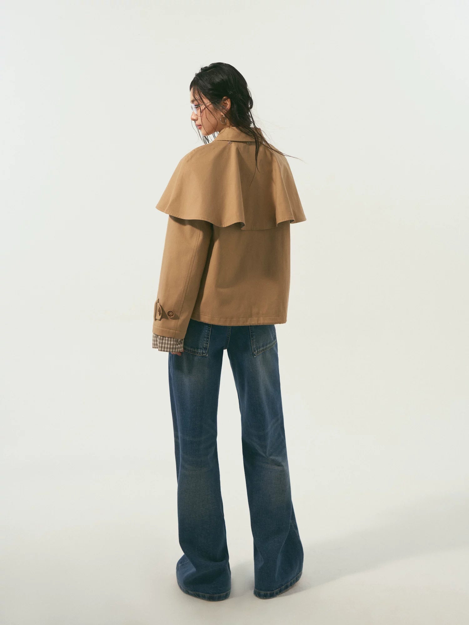 Detachable Cape Quilted Padded Jacket