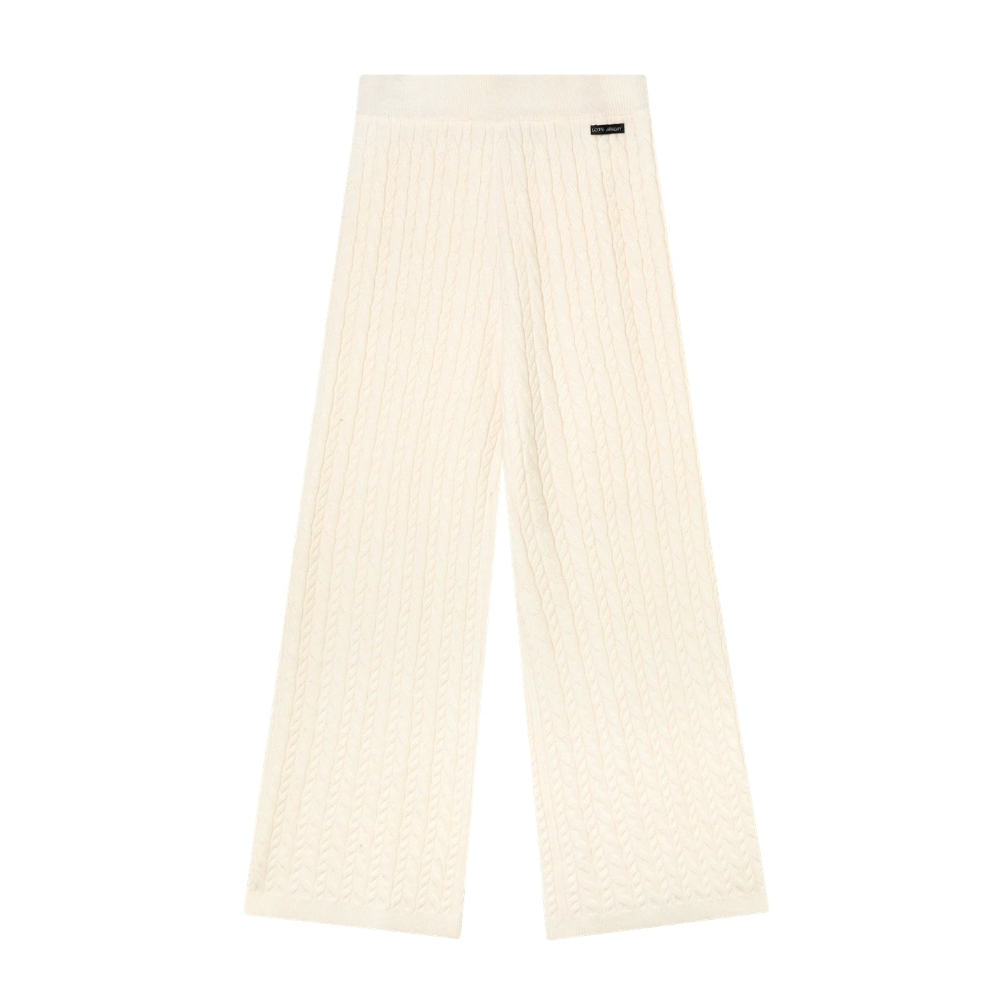 Wool Blend Cable Knit Zipped Hoodie & Wide-Leg Pants Set