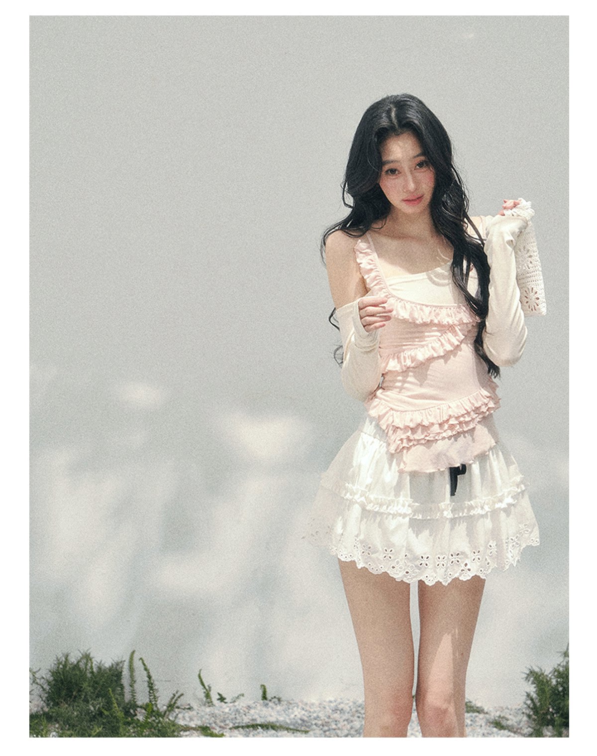 Asymmetric Ruffle Off-Shoulder Top