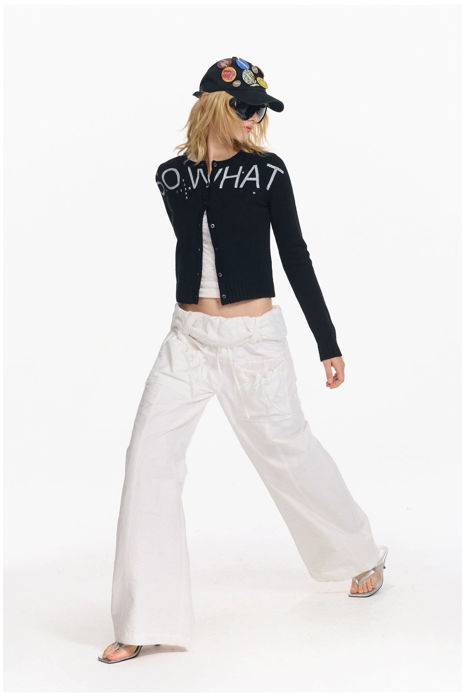 Soft Wool Punk Letter Knit Cardigan