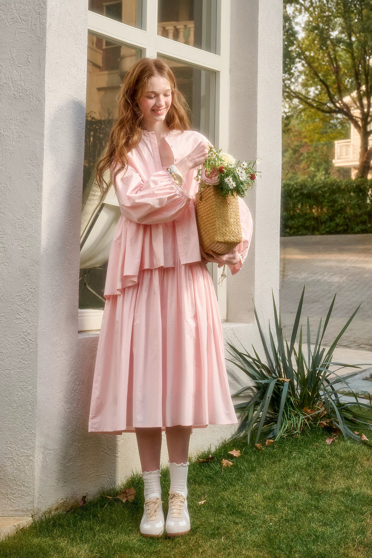 Embroidered Shirt Dress & Slip Dress Set