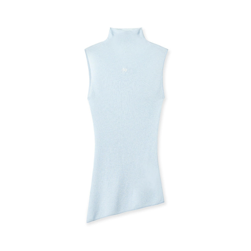 “Djembe Series” 100% Wool Asymmetric Hem Turtleneck T-shirt - CHINASQUAD