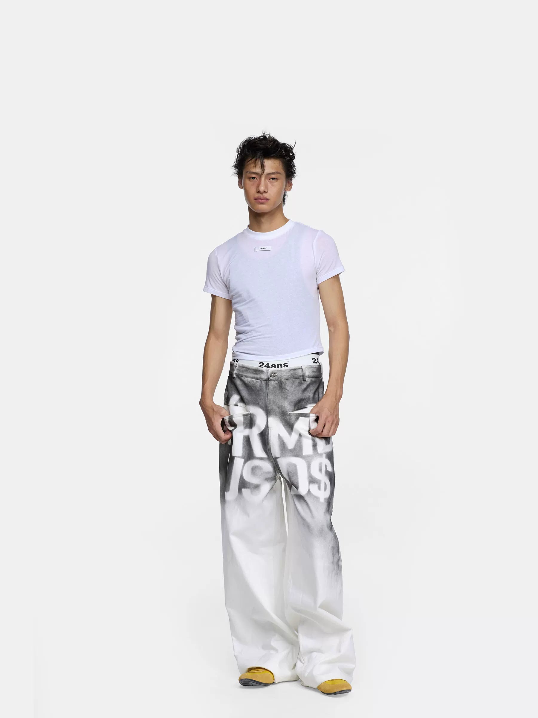 Hand-Spray Graphic Denim Jeans