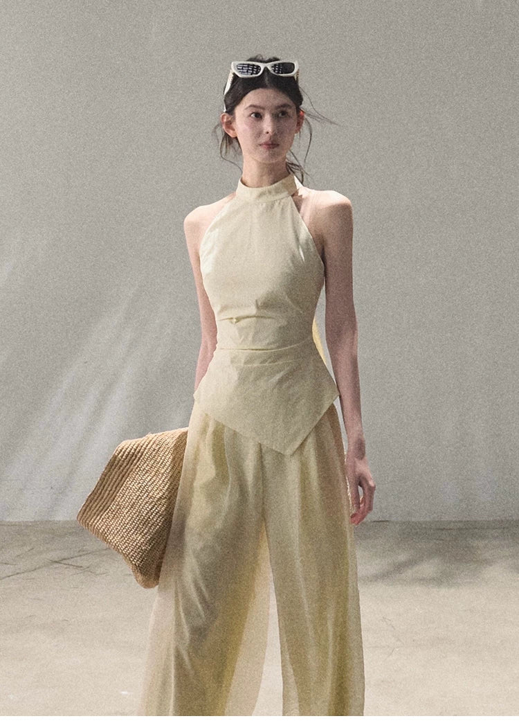 Childhood Tales Mesh Wide-Leg Trousers