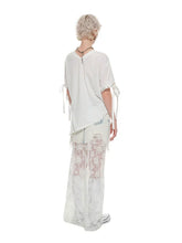 Black & Blue Lace Panel Denim Maxi Skirt - CHINASQUAD