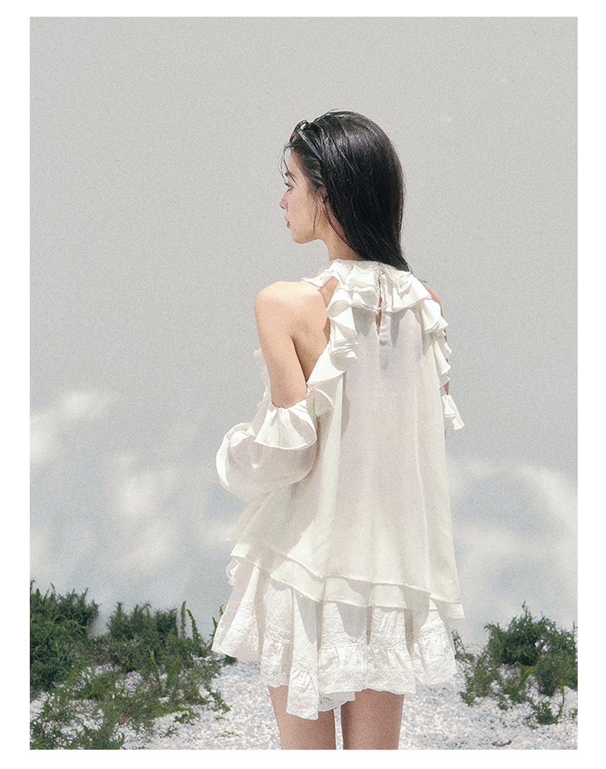 Moonlit Ripple Lace Mini Skirt