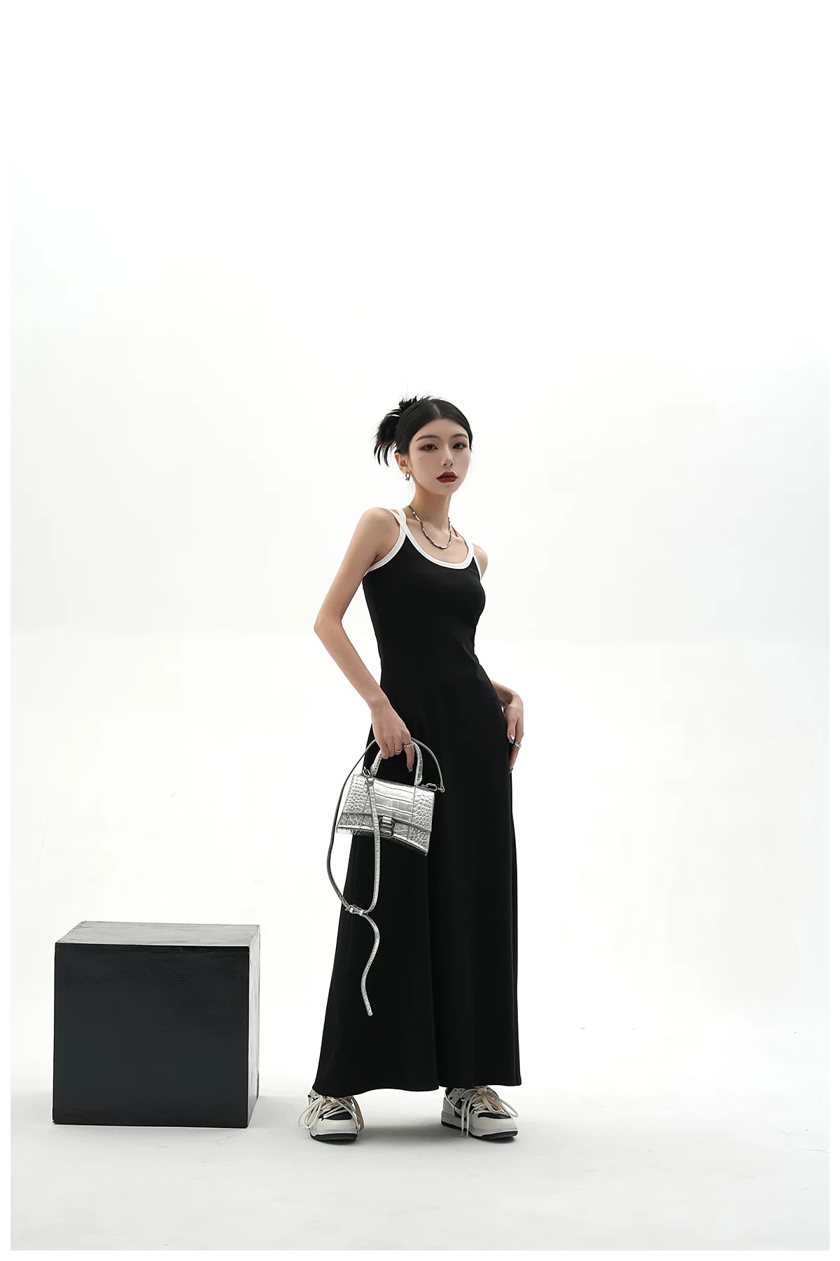 American Street-Style Slim-Fit Camisole Maxi Dress