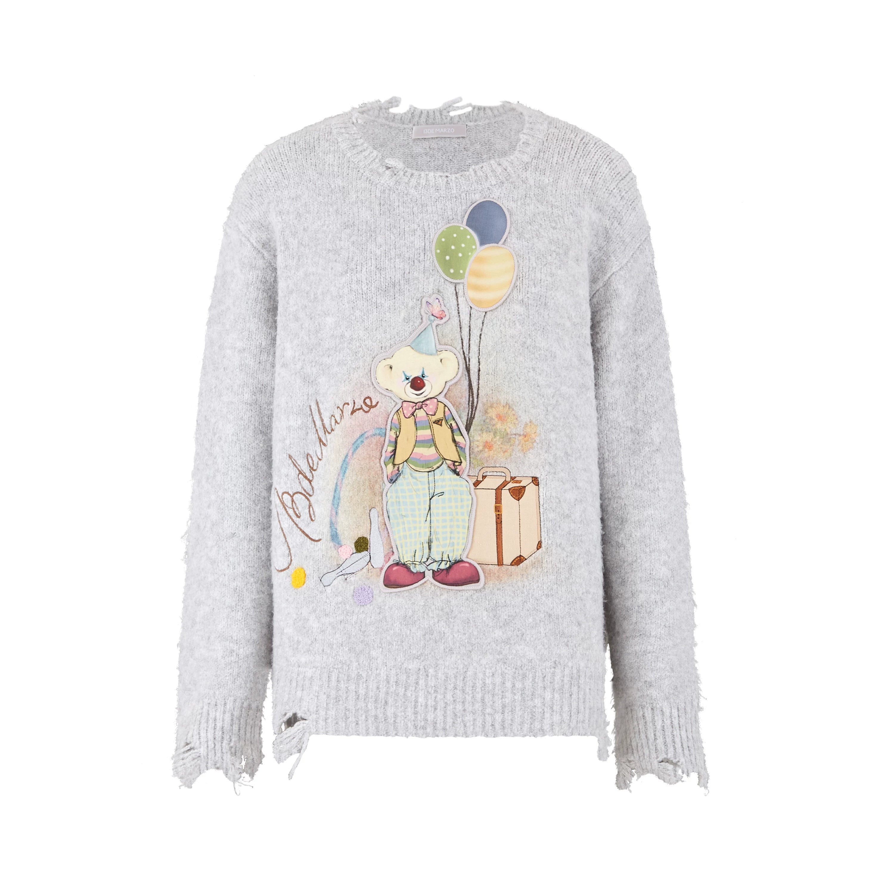 Illustrated Crewneck Knit Sweater