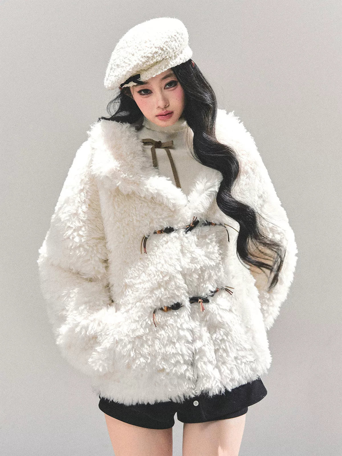 Shearling-Style Faux Fur Winter Jacket