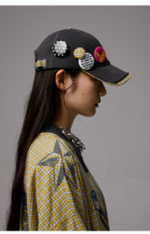 Plaid Patch Baseball Cap - CHINASQUAD