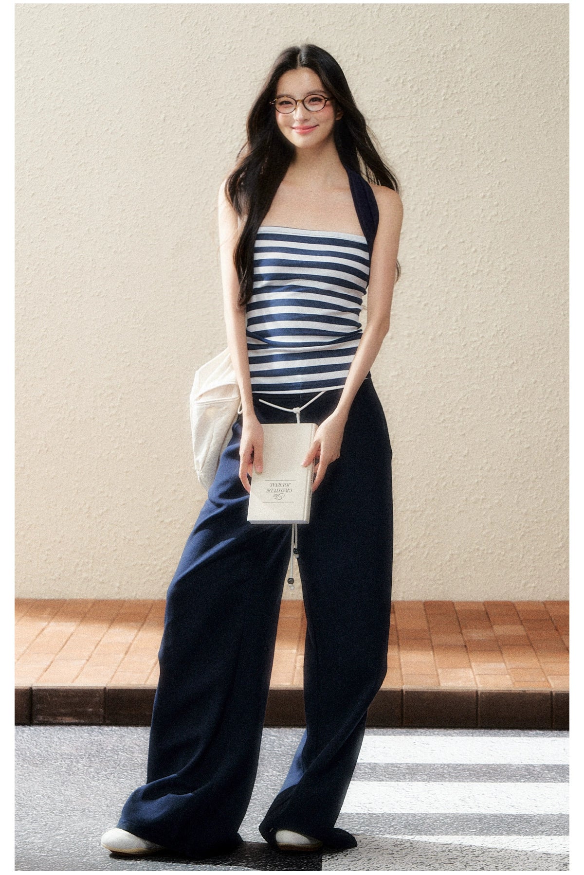 Midnight High-Waist Wide-Leg Trousers - CHINASQUAD