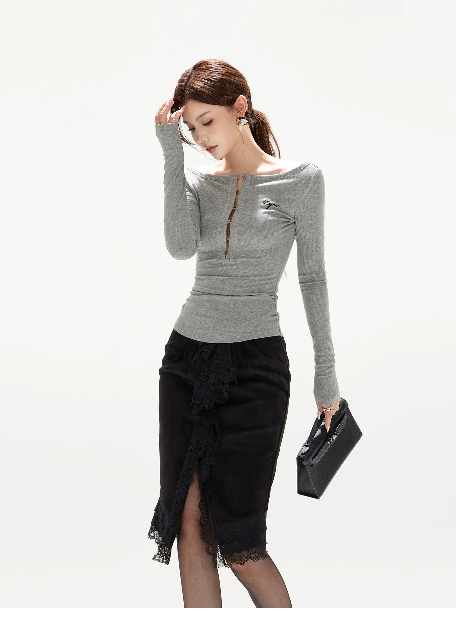 Button-Detail Slim-Fit Knit Base Layer