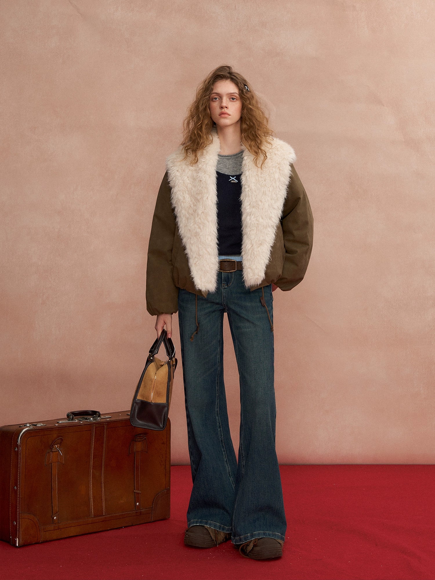 High-Rise Stretch Flared Denim Pants