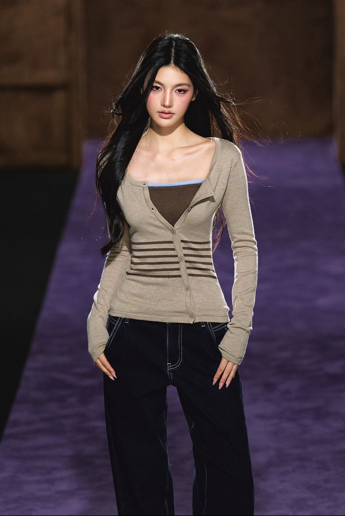 Soft Touch Two-in-One Knit Base Cardigan