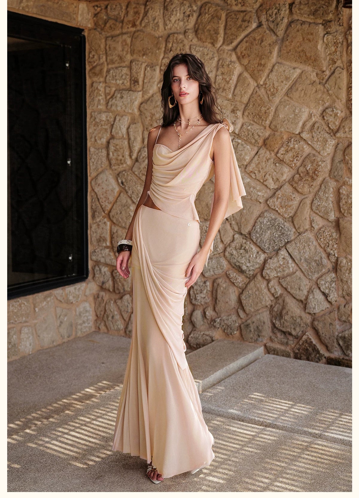 Lace Top and Mermaid Skirt Two-Piece Set