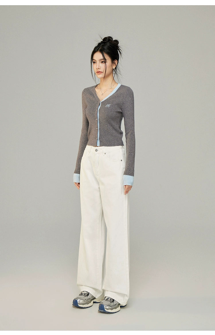 MacyMccoy Logo Embroidered Wide-Leg Jeans - CHINASQUAD