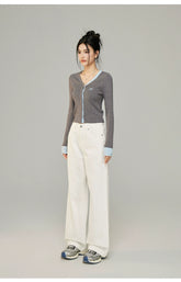 MacyMccoy Logo Embroidered Wide-Leg Jeans - CHINASQUAD