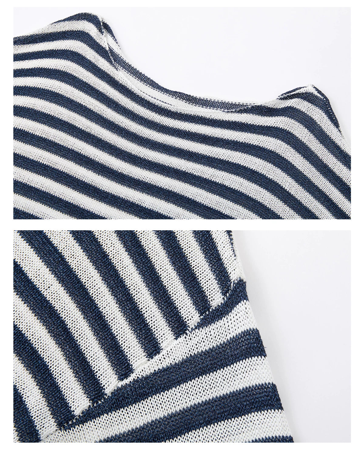 Washi Yarn Striped Off-Shoulder Long Sleeve Knit Top