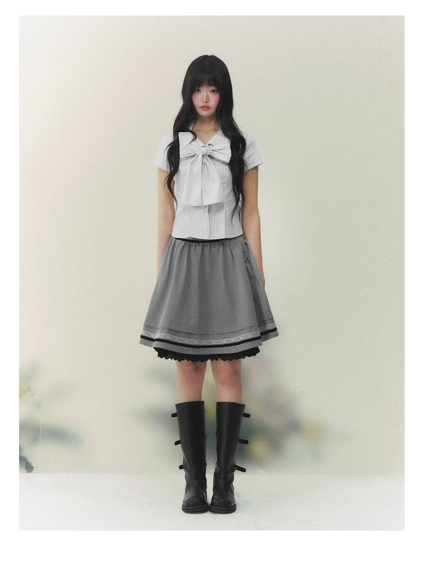 Muse Striped Bow-Fastening Shirt