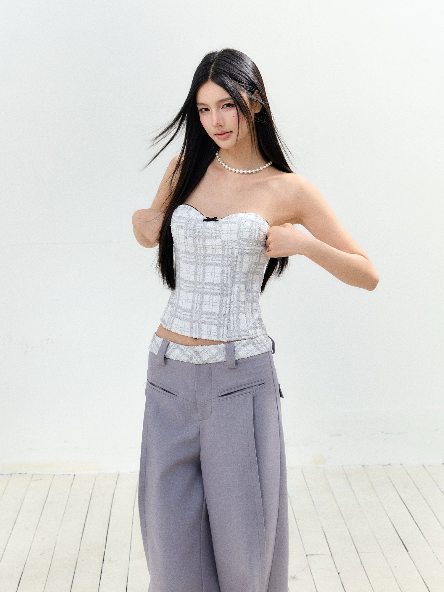 Chanel-Style Bustier Top & Pant Set - CHINASQUAD