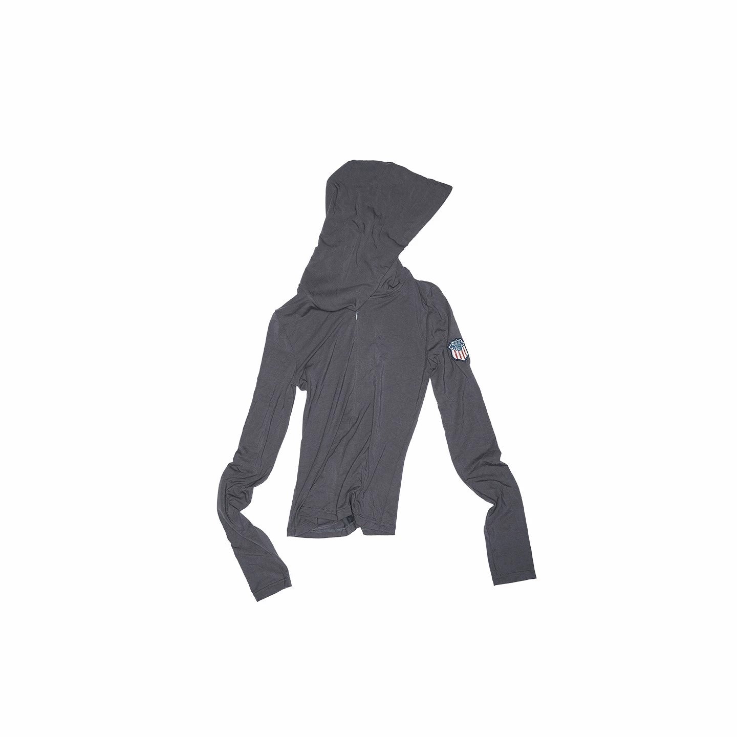 Hooded Zip-up Long-sleeve T-shirt