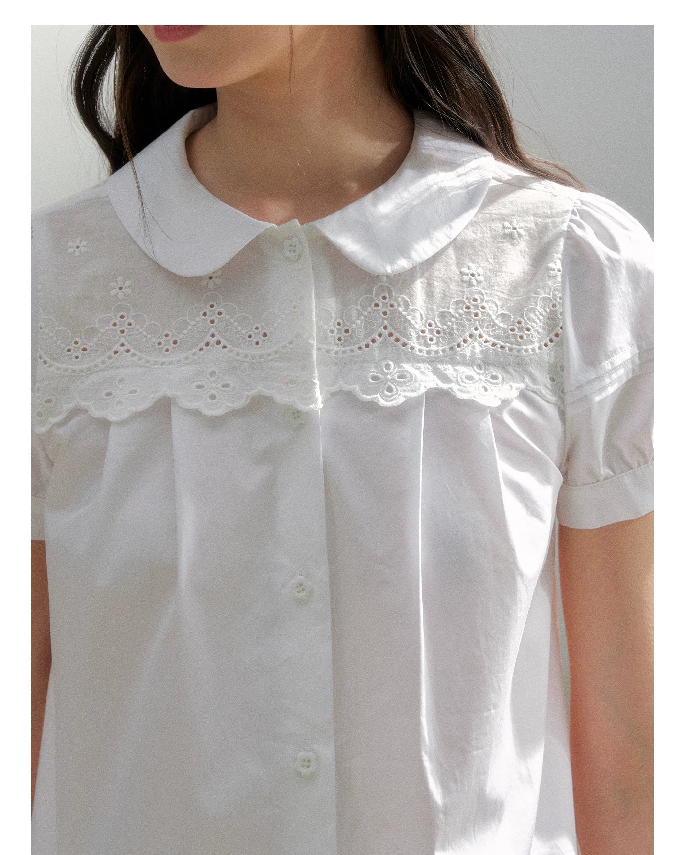 Vintage Embroidered Cotton Shirt & Skirt Set