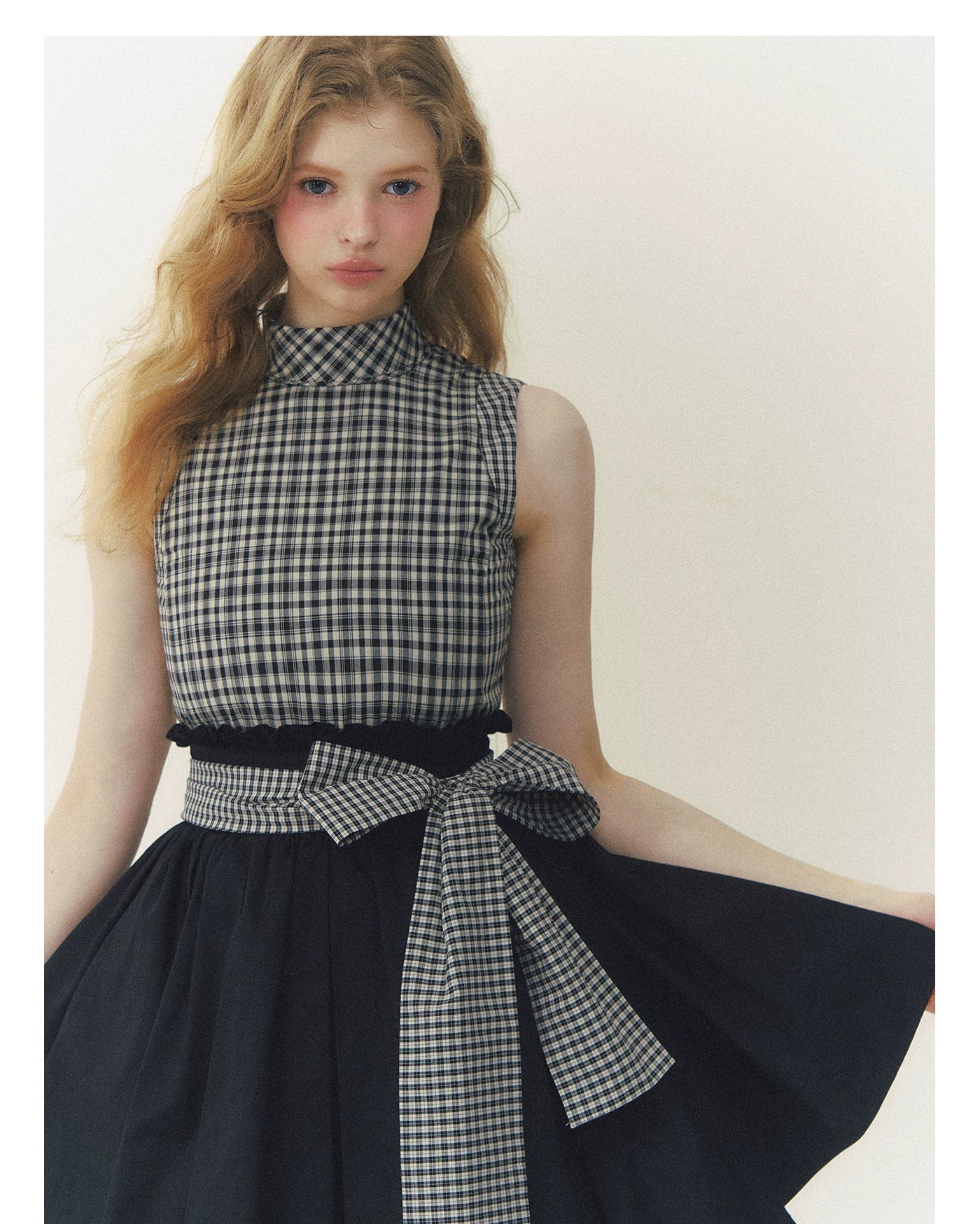 Princess Diary Checkered Puff Dress
