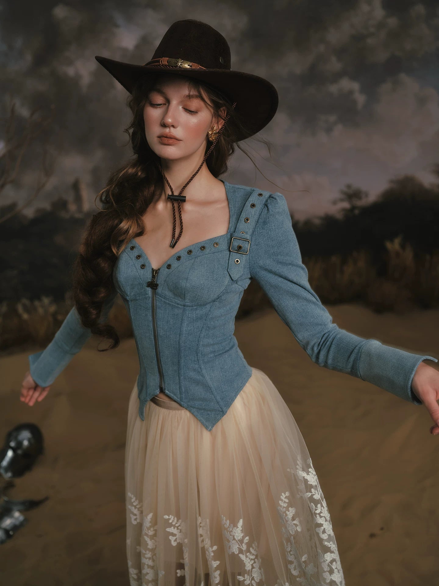 Denim Knight Structured French Denim Corset