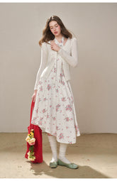 Rose Pleats Halter Midi Dress - CHINASQUAD