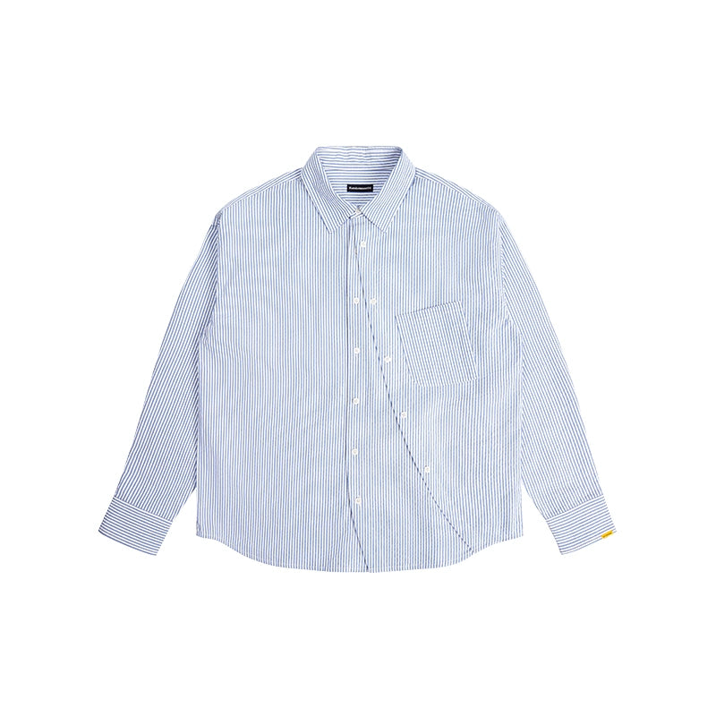 Textured Stripe Double-Placket Shirt - CHINASQUAD
