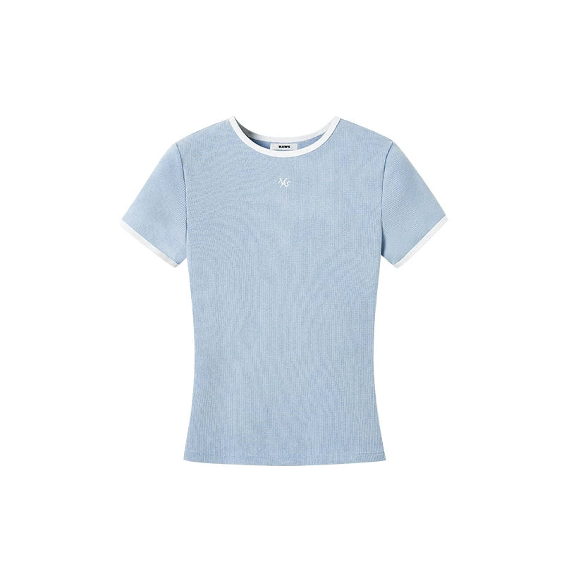 Contrast Trim Heavyweight Fitted T-Shirt