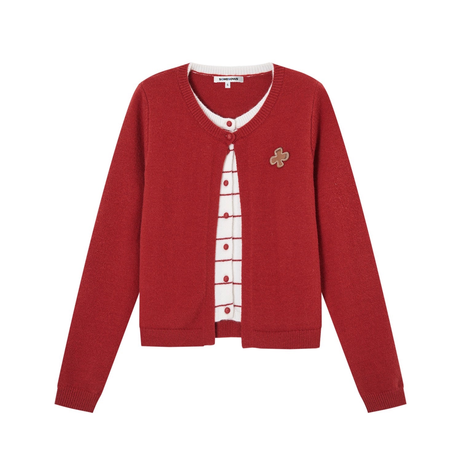 Two-Piece Effect Striped Cardigan