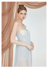 Thea Strapless Mesh Backless Dress - CHINASQUAD