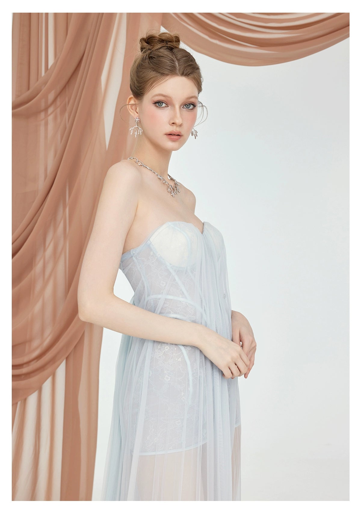 Thea Strapless Mesh Backless Dress - CHINASQUAD