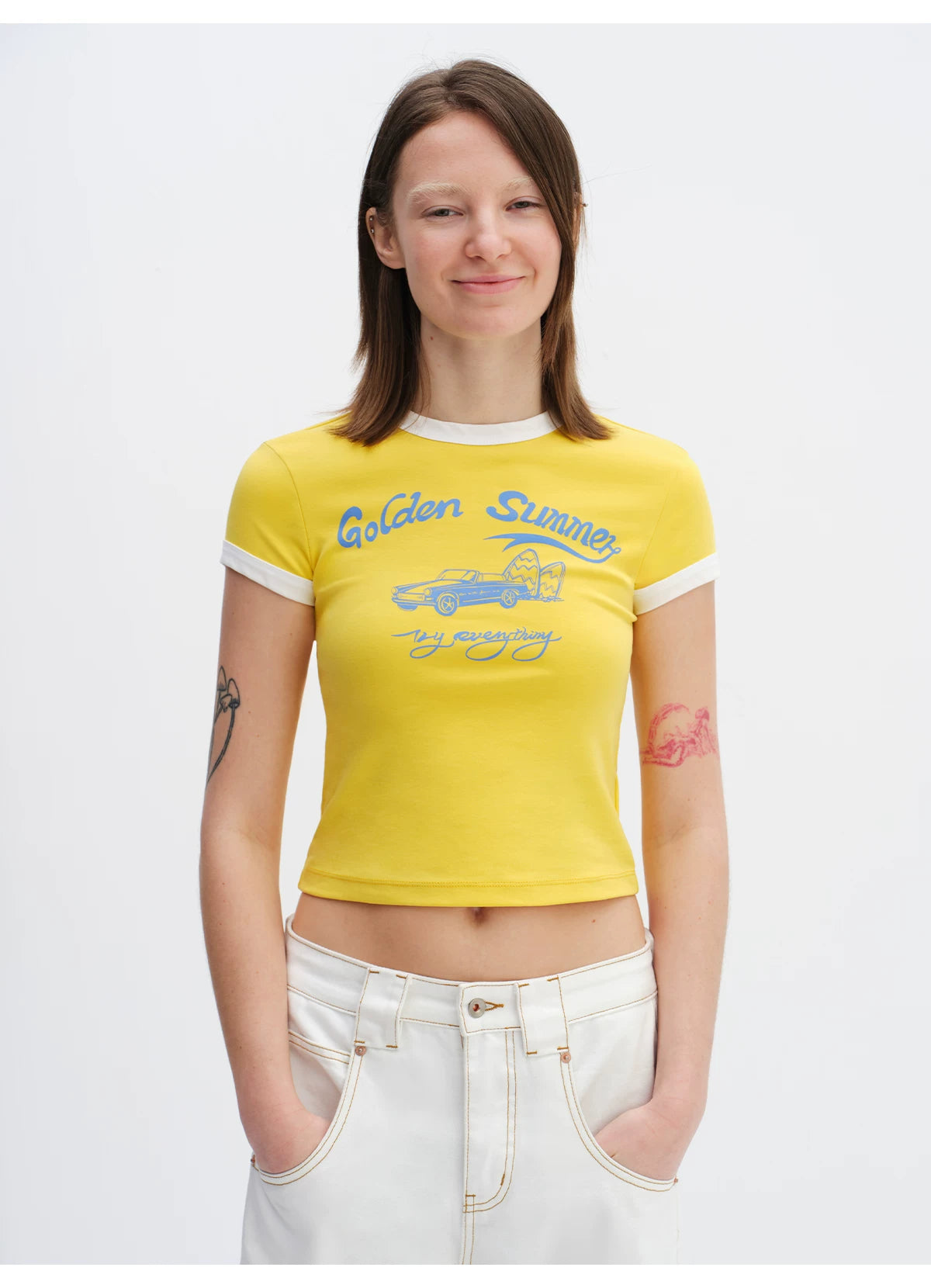 Color-Block Summer Fitted T-Shirt