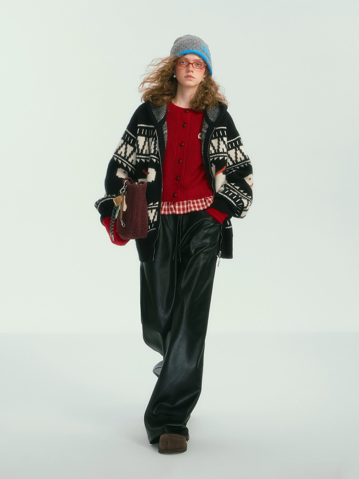 Mosaic Terrier Hooded Cardigan - CHINASQUAD