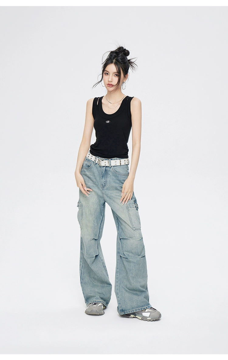 Blue & Black U-Neck Vest - CHINASQUAD