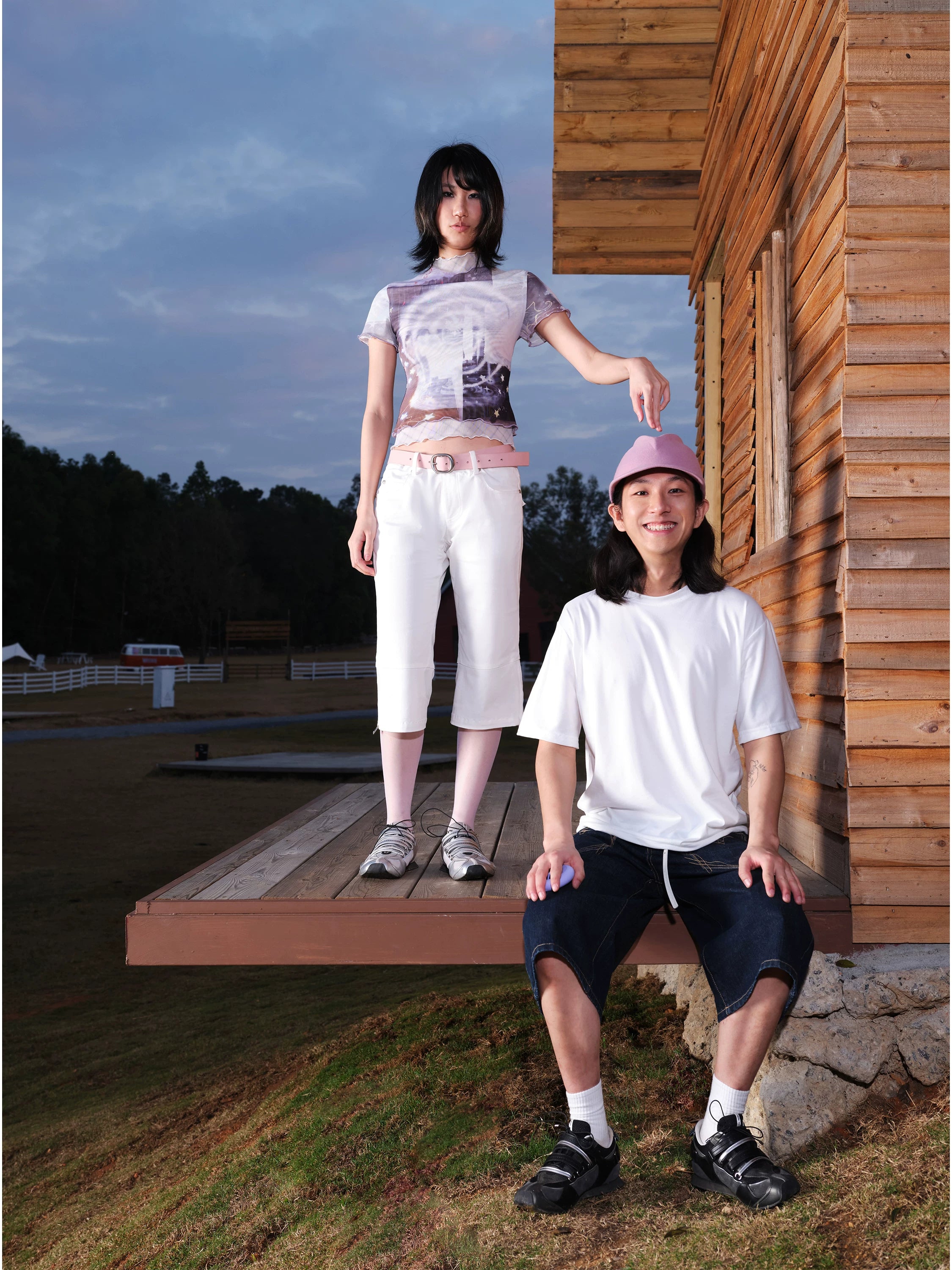 Sprint Novel Collaboration Leather Racing Sneakers