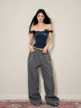 Striped Design Loose Wide-Legged Pants - CHINASQUAD