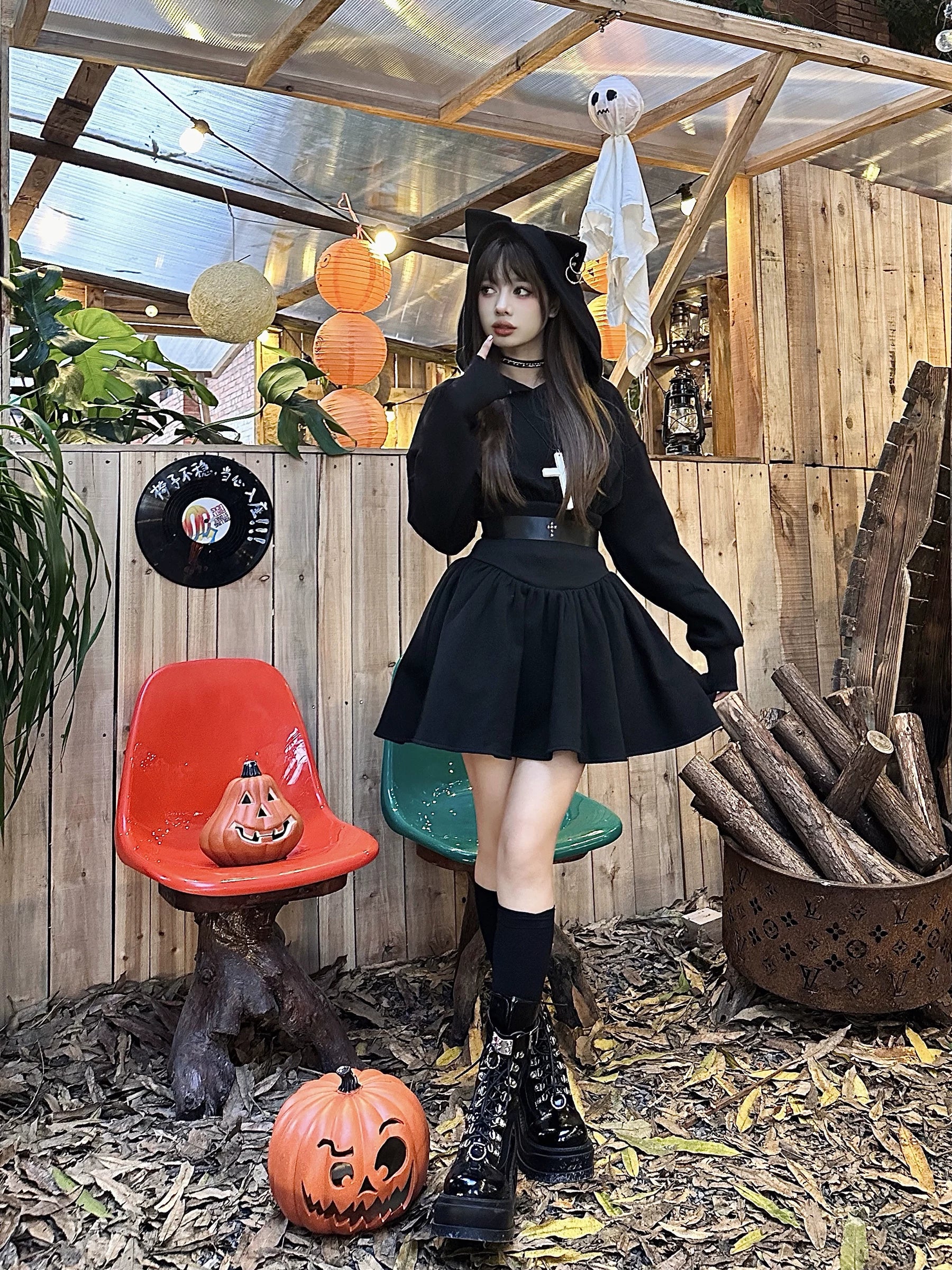 Waist-Cinching Sweatshirt Dress