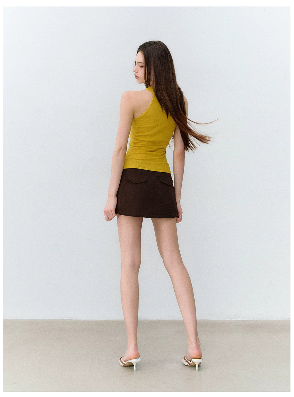 Spliced Lace Halter Neck Summer Vest