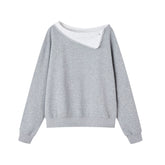 Detachable Spliced Collar Sweatshirt - CHINASQUAD