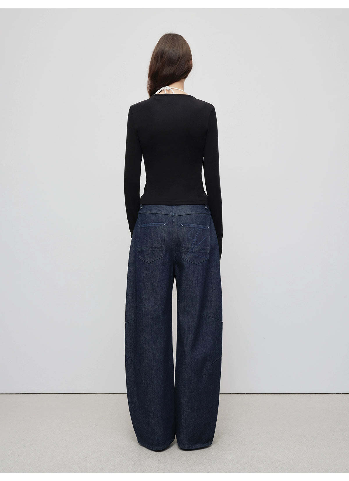 Lyocell Wool V-Neck Fitted Long Sleeve T-Shirt - CHINASQUAD